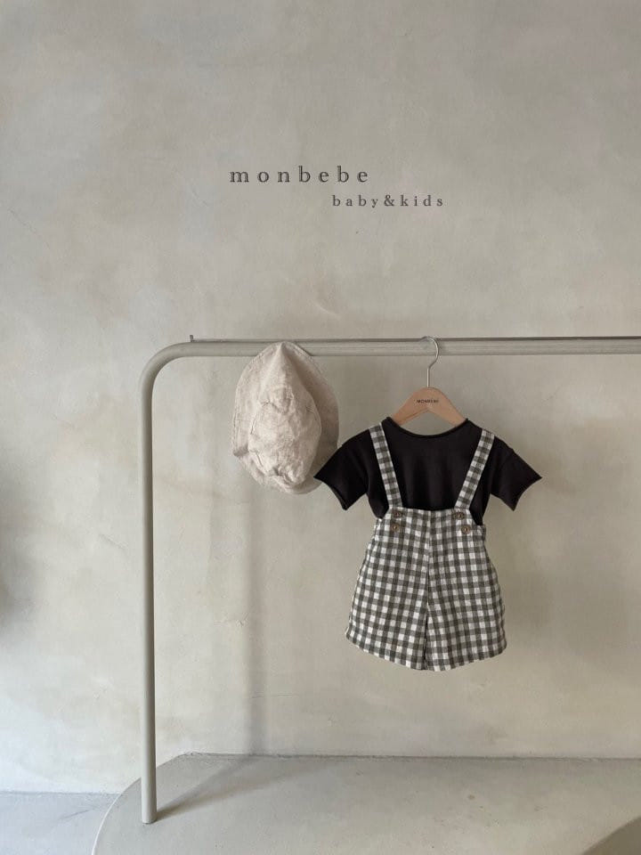 MONBEBE - Korean Children Fashion - #Kfashion4kids - Check Dungarees Pants - 8