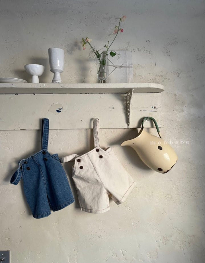 MONBEBE - Korean Children Fashion - #Kfashion4kids - Denim Dungarees Pants - 10