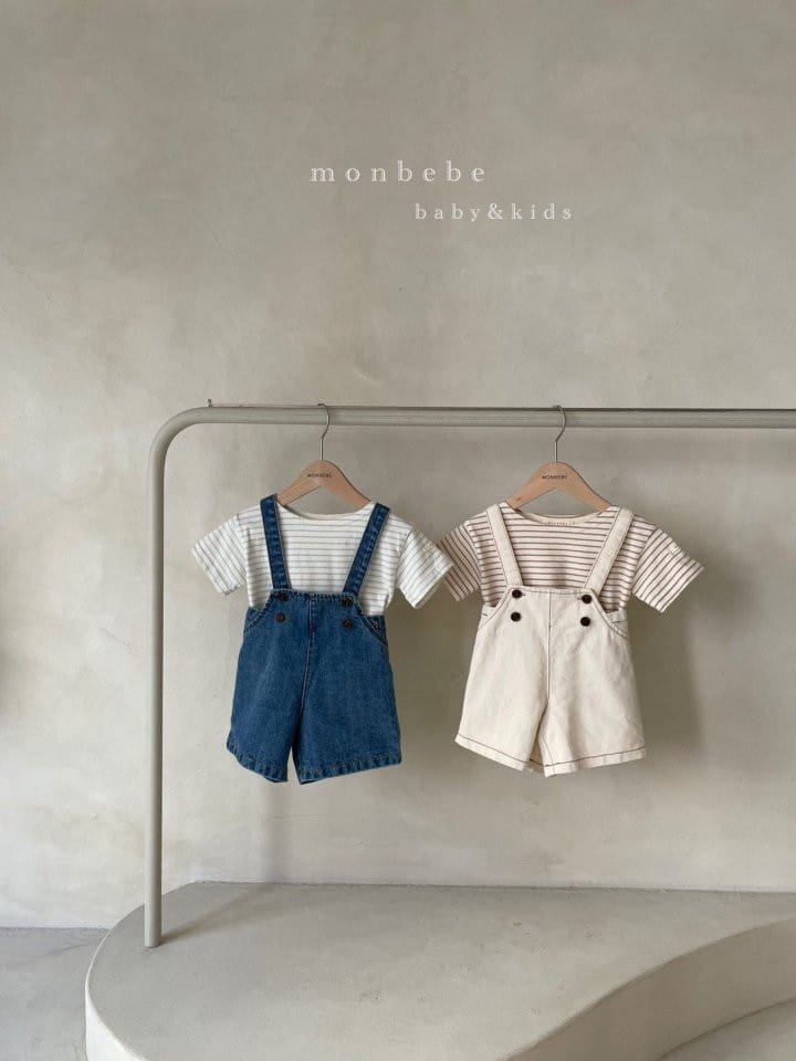 MONBEBE - Korean Children Fashion - #Kfashion4kids - Denim Dungarees Pants - 2