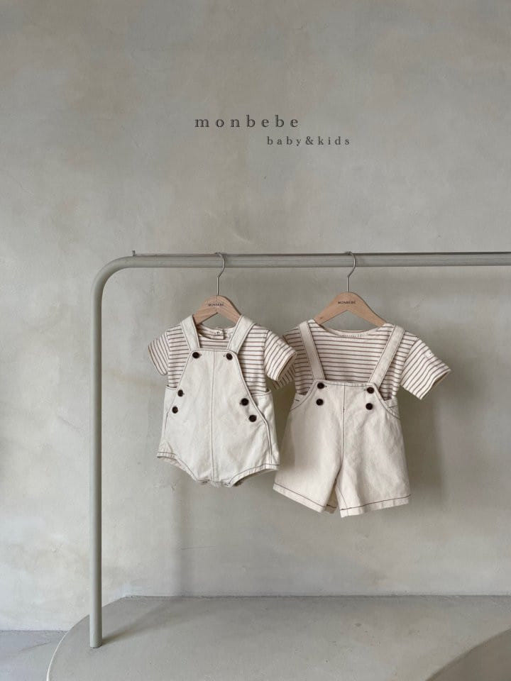 MONBEBE - Korean Children Fashion - #Kfashion4kids - Denim Dungarees Pants - 3