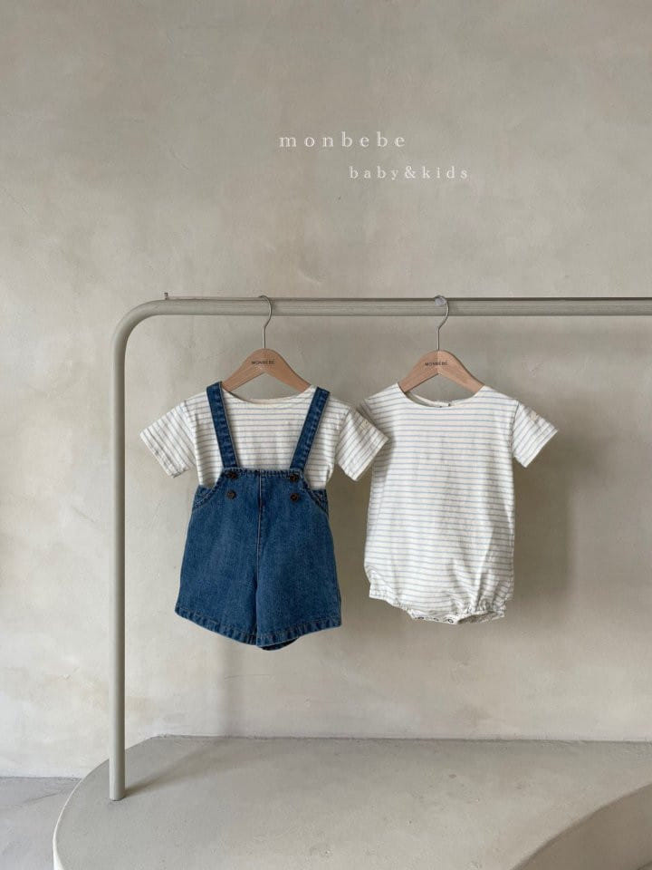 MONBEBE - Korean Children Fashion - #Kfashion4kids - Denim Dungarees Pants - 4