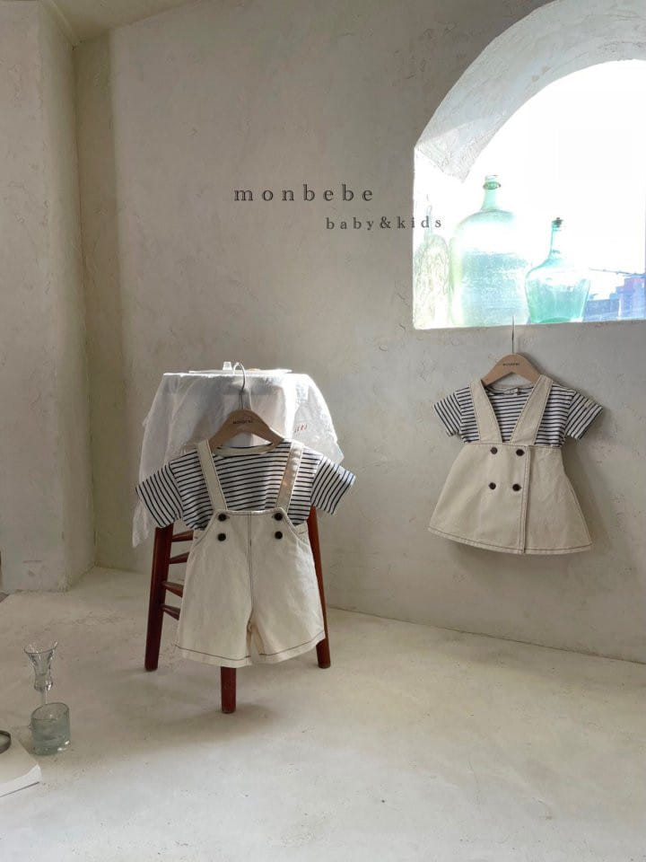 MONBEBE - Korean Children Fashion - #Kfashion4kids - Denim Dungarees Pants - 5