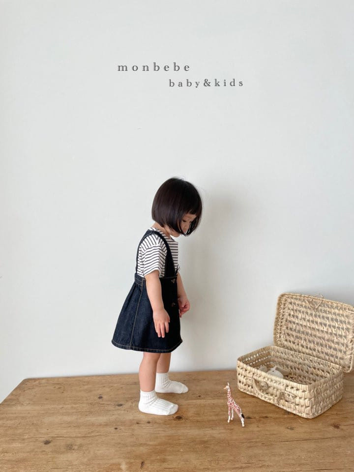 MONBEBE - Korean Children Fashion - #Kfashion4kids - Denim Dungarees Skirt - 2