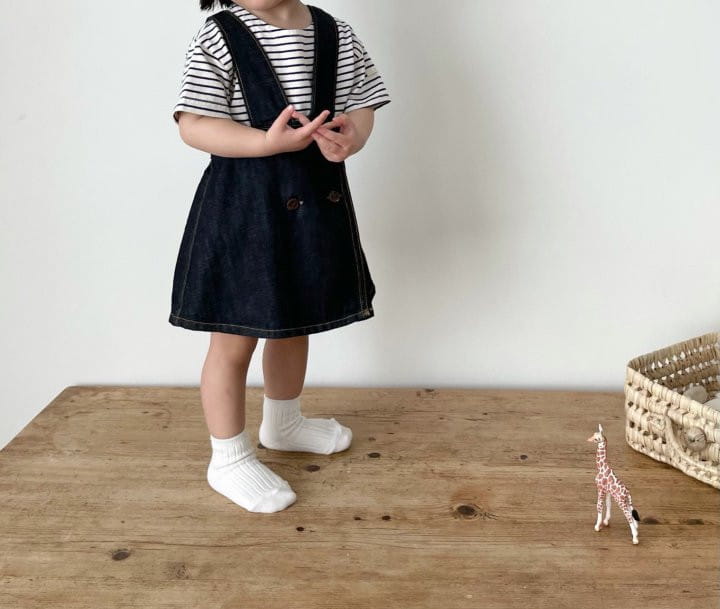 MONBEBE - Korean Children Fashion - #Kfashion4kids - Denim Dungarees Skirt - 4