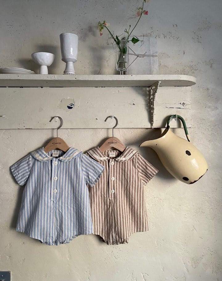 MONBEBE - Korean Children Fashion - #Kfashion4kids - Stripes Sailor Bodysuit - 10