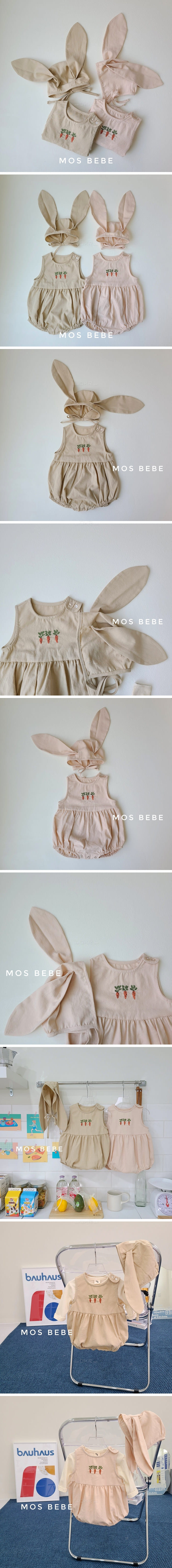 MOS BEBE - Korean Children Fashion - #Kfashion4kids - Carrot Embroidery Bodysuit