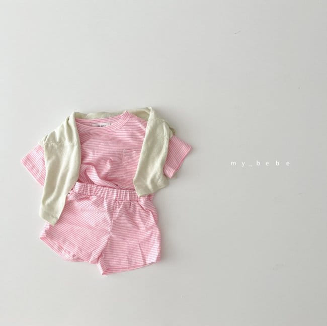MY BEBE - Korean Children Fashion - #Kfashion4kids - Short Sleeve Top Bottom Set - 12