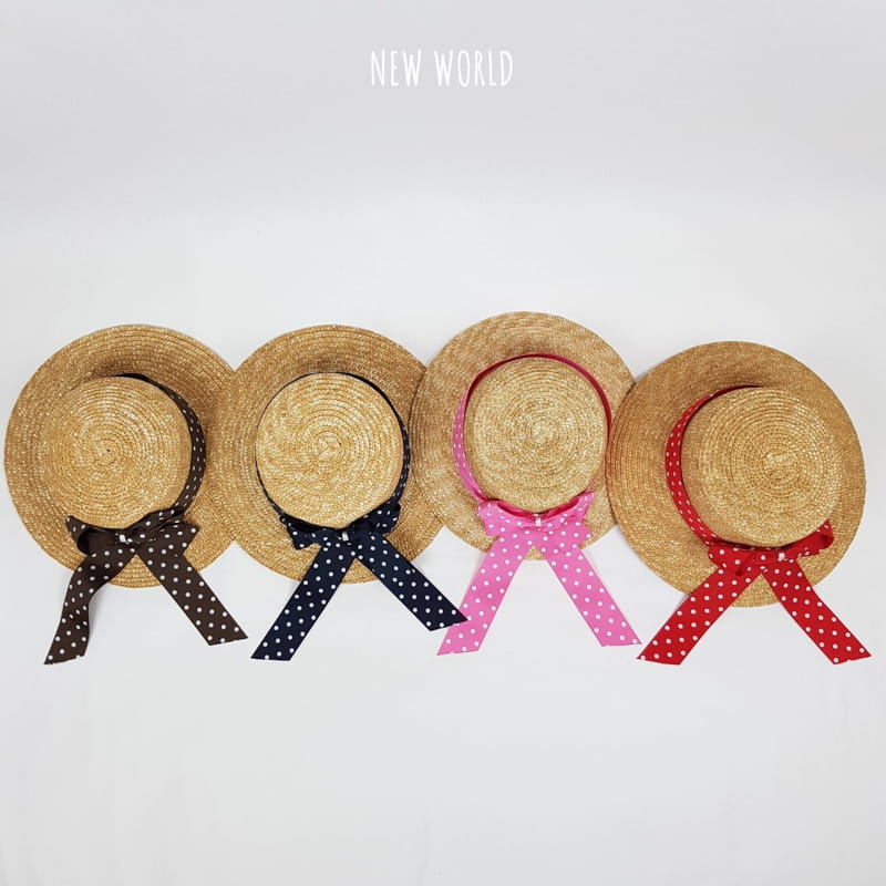 NEW WORLD - Korean Children Fashion - #Kfashion4kids - Dots Straw Hat