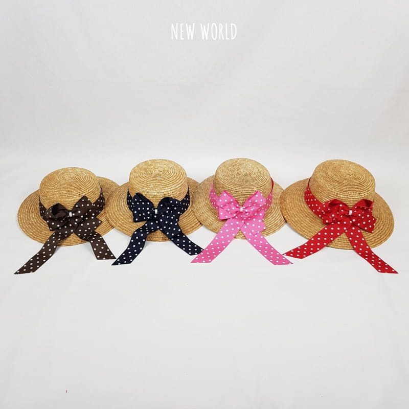 NEW WORLD - Korean Children Fashion - #Kfashion4kids - Dots Straw Hat - 12