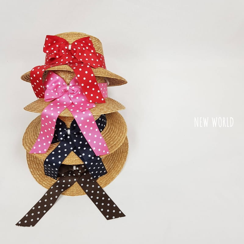 NEW WORLD - Korean Children Fashion - #Kfashion4kids - Dots Straw Hat - 5