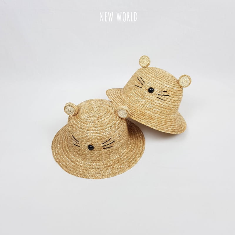 NEW WORLD - Korean Children Fashion - #Kfashion4kids - Cat Straw Hat - 4