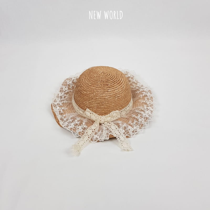 NEW WORLD - Korean Children Fashion - #Kfashion4kids - Dark Lace Straw Hat