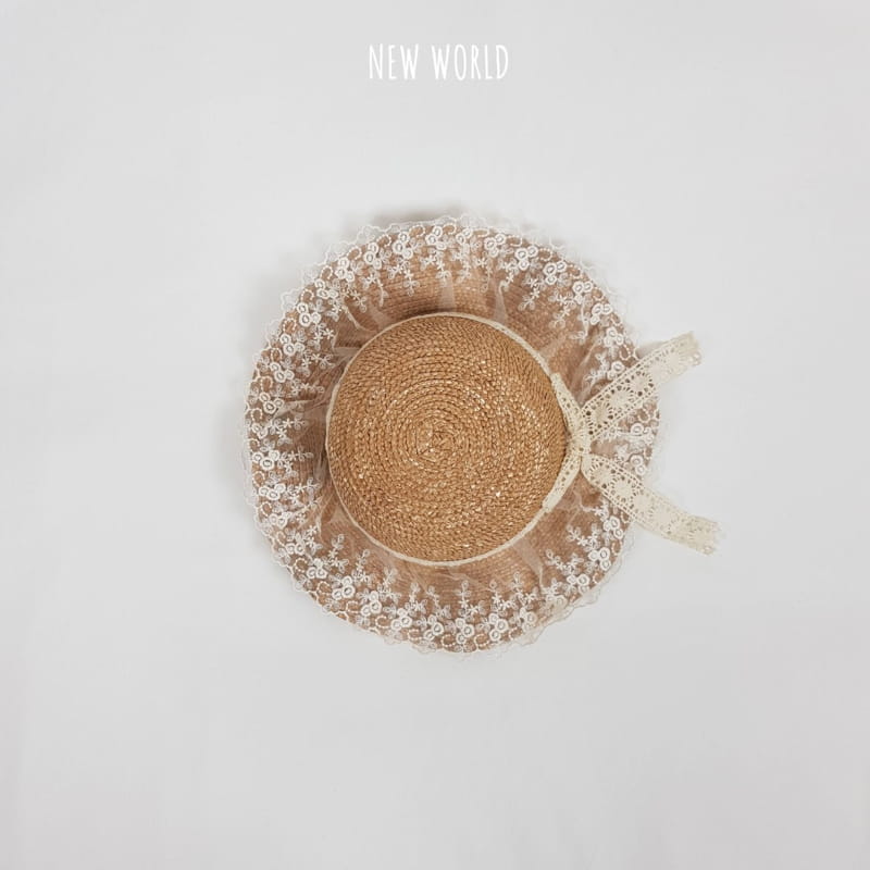 NEW WORLD - Korean Children Fashion - #Kfashion4kids - Dark Lace Straw Hat - 2