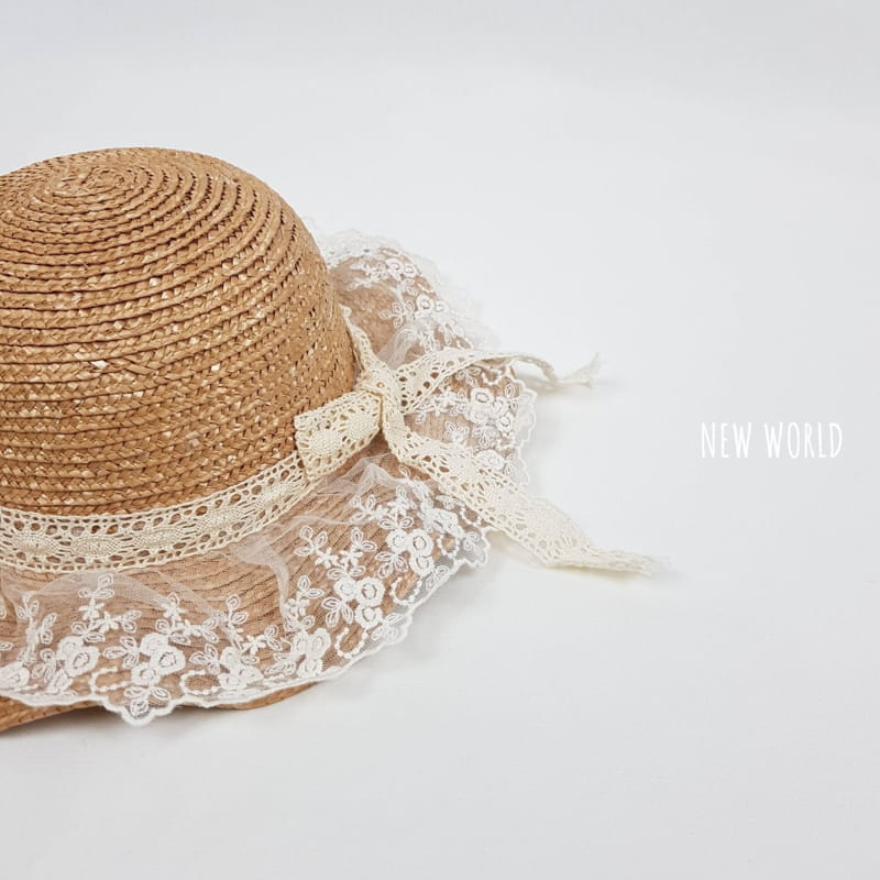 NEW WORLD - Korean Children Fashion - #Kfashion4kids - Dark Lace Straw Hat - 4