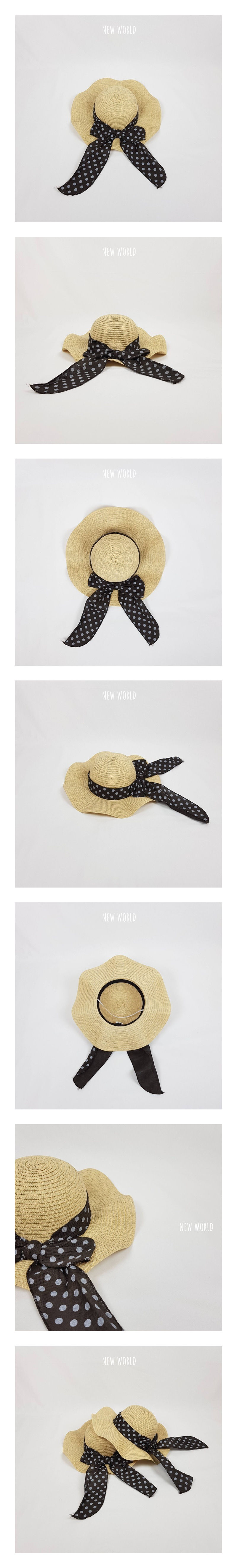 NEW WORLD - Korean Children Fashion - #Kfashion4kids - Straw Dot Sun Cap
