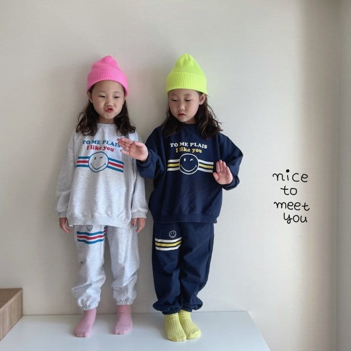 NICE TO MEET YOU - Korean Children Fashion - #Kfashion4kids - Smile Sweatshirt