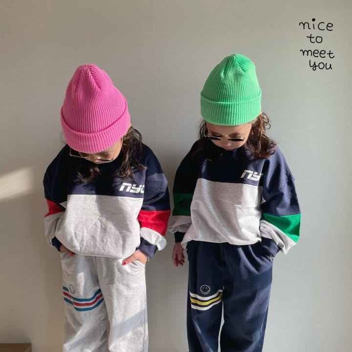 NICE TO MEET YOU - Korean Children Fashion - #Kfashion4kids - Sporty Color Sweatshirt