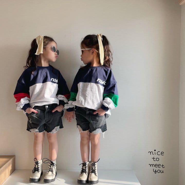 NICE TO MEET YOU - Korean Children Fashion - #Kfashion4kids - Sporty Color Sweatshirt - 2