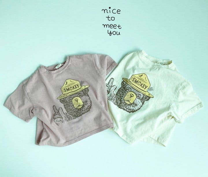 NICE TO MEET YOU - Korean Children Fashion - #Kfashion4kids - Sketch Bear Tee