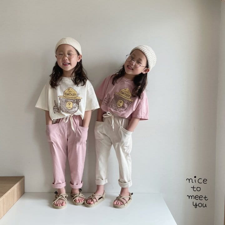 NICE TO MEET YOU - Korean Children Fashion - #Kfashion4kids - Sketch Bear Tee - 4