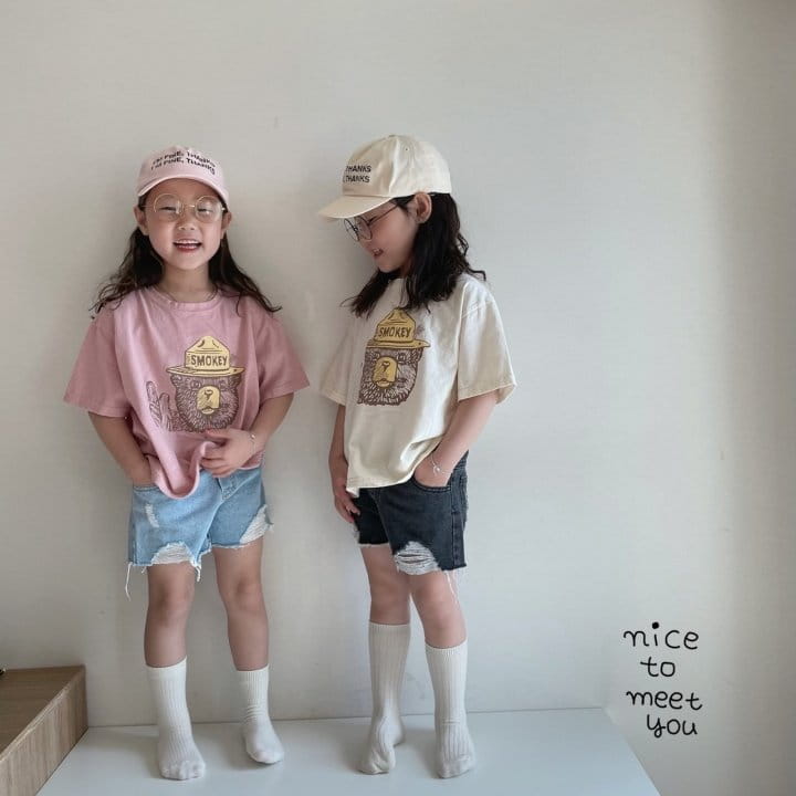 NICE TO MEET YOU - Korean Children Fashion - #Kfashion4kids - Sketch Bear Tee - 5