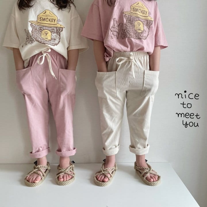 NICE TO MEET YOU - Korean Children Fashion - #Kfashion4kids - Sketch Bear Tee - 6