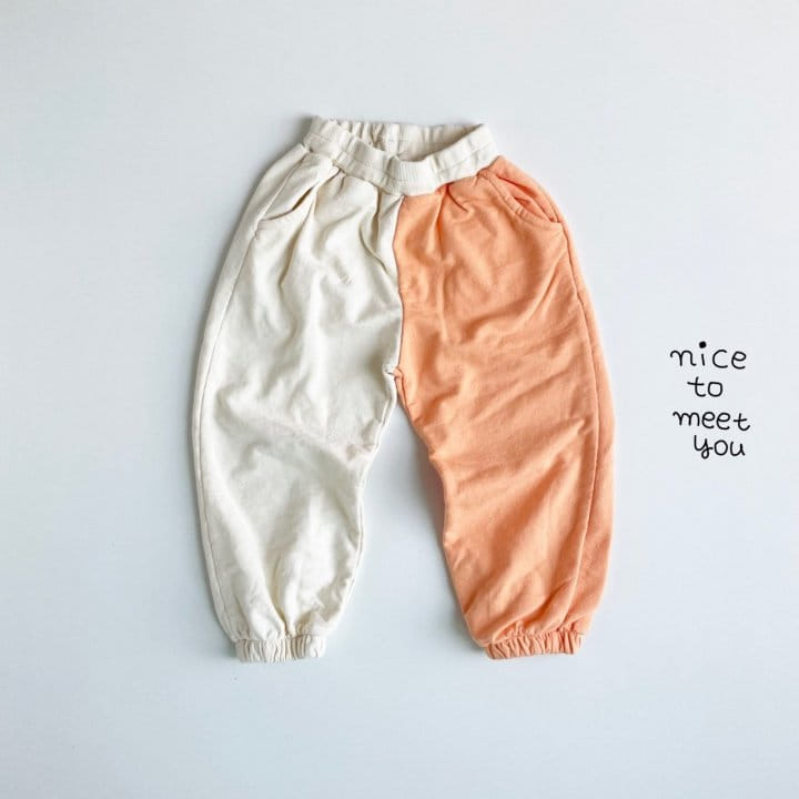 NICE TO MEET YOU - Korean Children Fashion - #Kfashion4kids - Half Half Jogger Pants