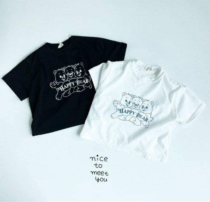 NICE TO MEET YOU - Korean Children Fashion - #Kfashion4kids - Happy Bear Tee - 3
