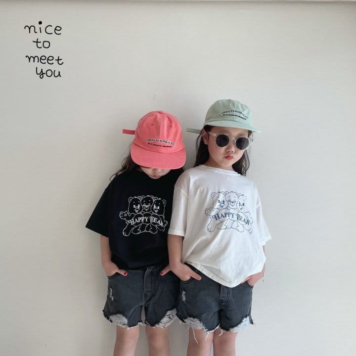 NICE TO MEET YOU - Korean Children Fashion - #Kfashion4kids - Happy Bear Tee - 5