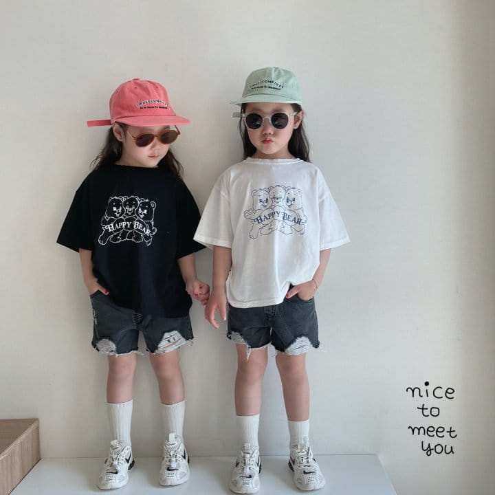 NICE TO MEET YOU - Korean Children Fashion - #Kfashion4kids - Happy Bear Tee - 6