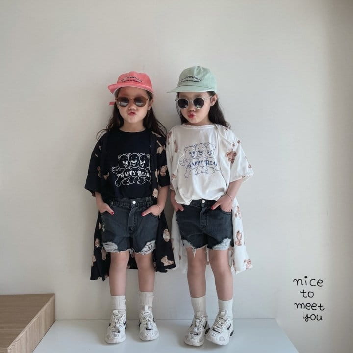 NICE TO MEET YOU - Korean Children Fashion - #Kfashion4kids - Happy Bear Tee - 7
