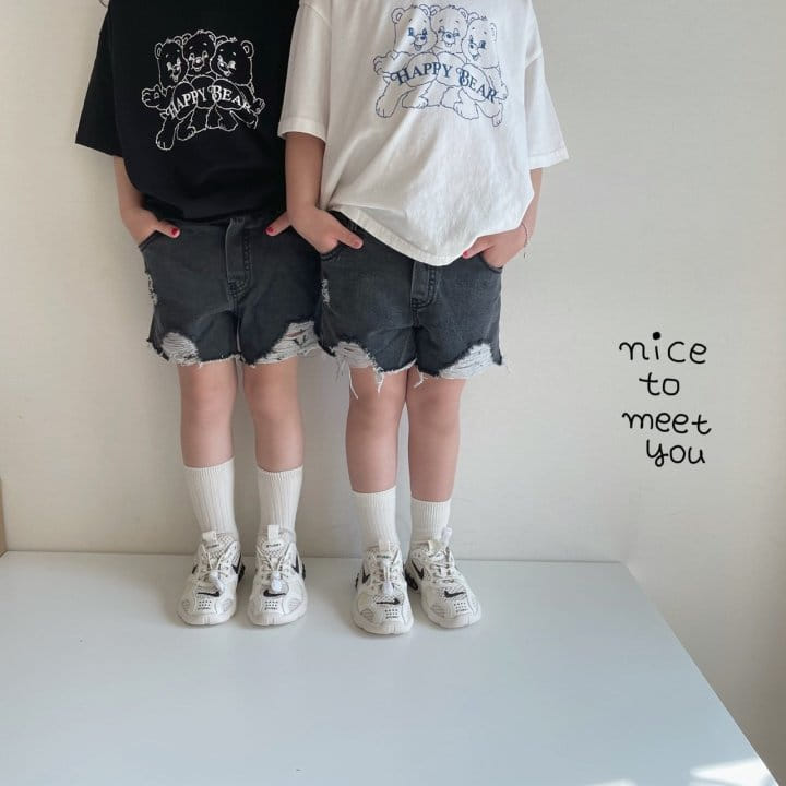 NICE TO MEET YOU - Korean Children Fashion - #Kfashion4kids - Happy Bear Tee - 8