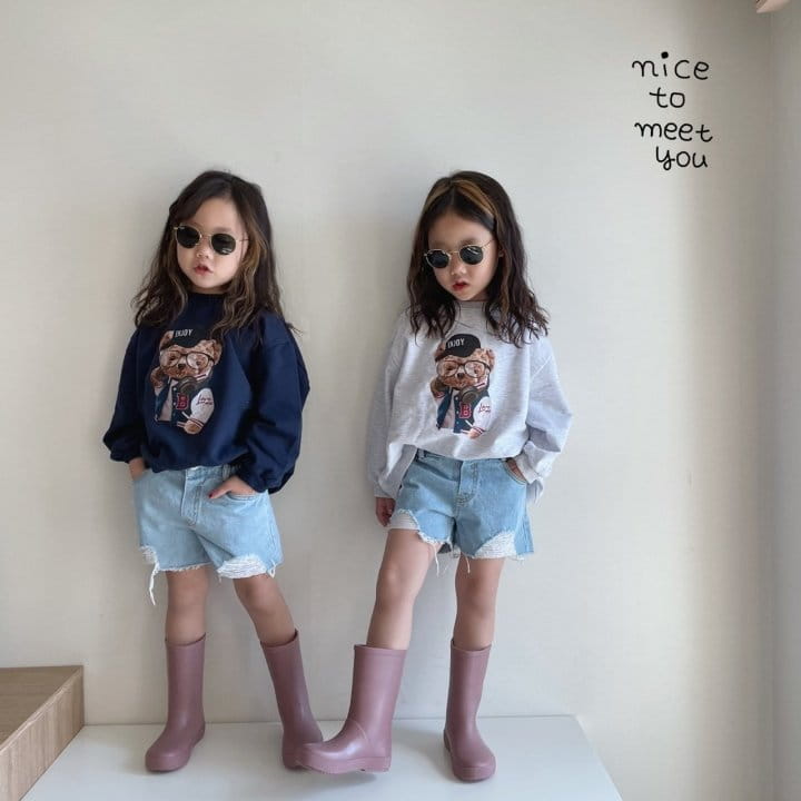 NICE TO MEET YOU - Korean Children Fashion - #Kfashion4kids - Pual Bear Sweatshirt