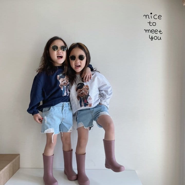 NICE TO MEET YOU - Korean Children Fashion - #Kfashion4kids - Pual Bear Sweatshirt - 6