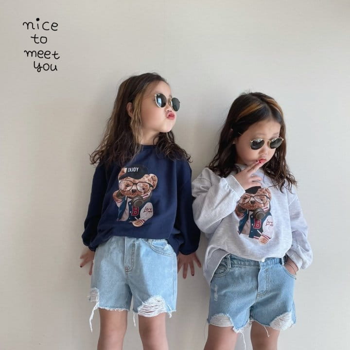 NICE TO MEET YOU - Korean Children Fashion - #Kfashion4kids - Pual Bear Sweatshirt - 7