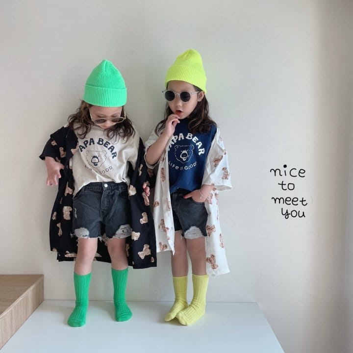 NICE TO MEET YOU - Korean Children Fashion - #Kfashion4kids - Papa Bear Tee - 5