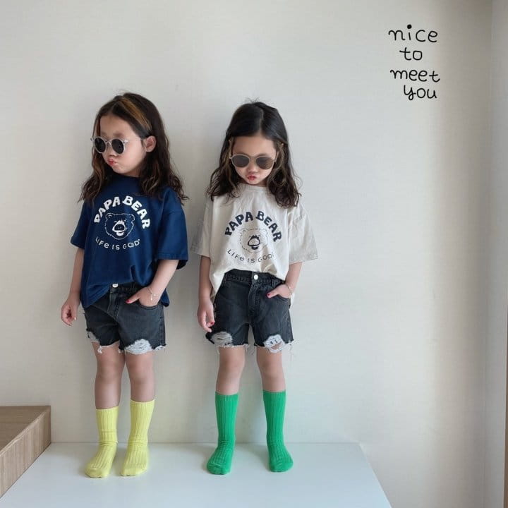 NICE TO MEET YOU - Korean Children Fashion - #Kfashion4kids - Papa Bear Tee - 6