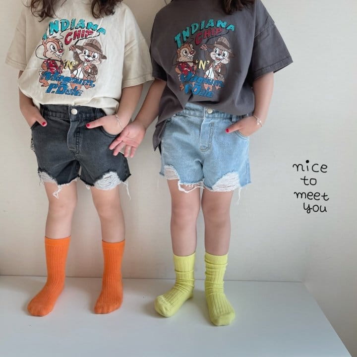 NICE TO MEET YOU - Korean Children Fashion - #Kfashion4kids - Lucy Denim Shorts - 11