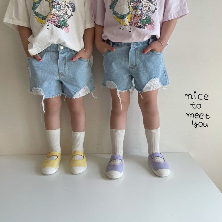 NICE TO MEET YOU - Korean Children Fashion - #Kfashion4kids - Lucy Denim Shorts - 5