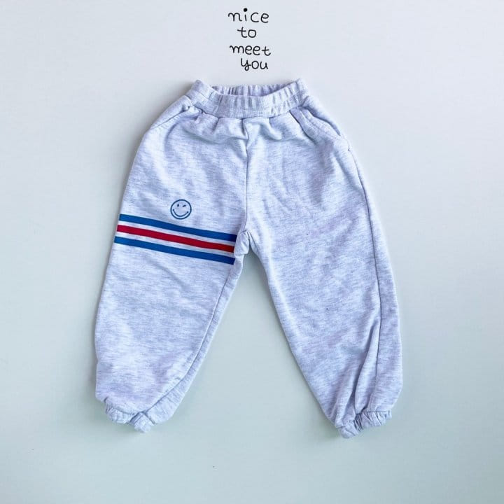 NICE TO MEET YOU - Korean Children Fashion - #Kfashion4kids - Smile Jogger Pants - 2