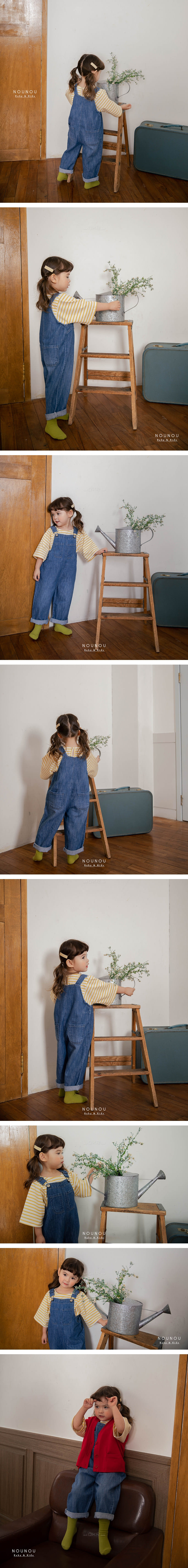 NOUNOU - Korean Children Fashion - #Kfashion4kids - Denim Dungarees Pants