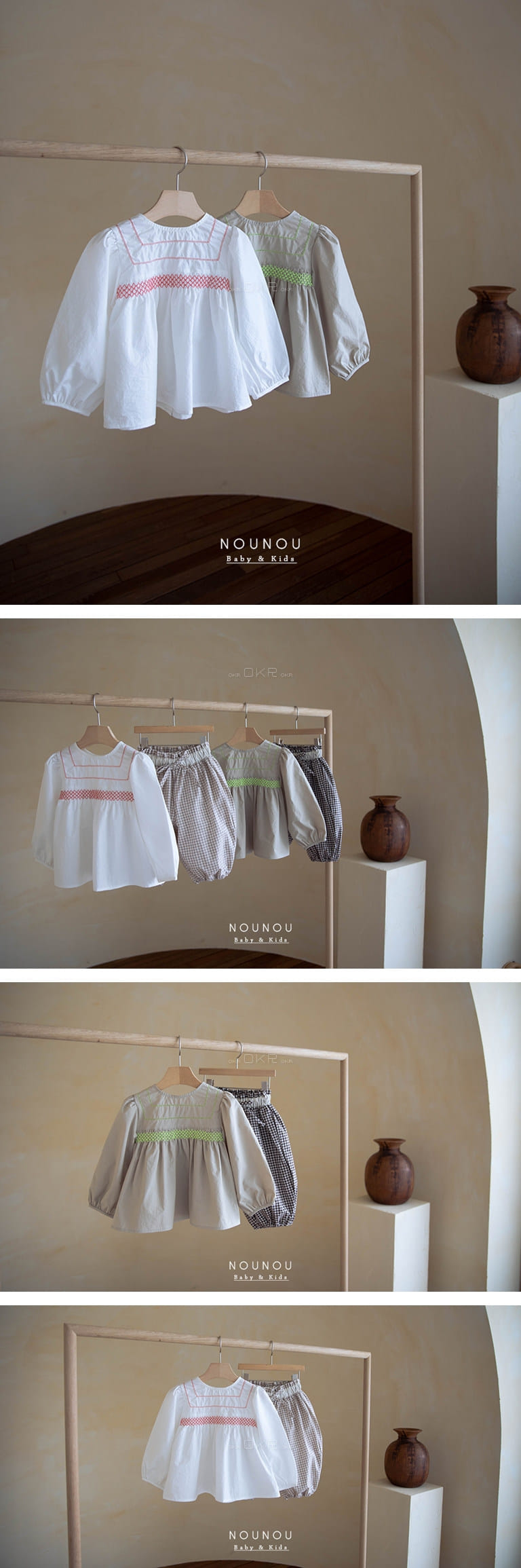 NOUNOU - Korean Children Fashion - #Kfashion4kids - Smocked Blouse