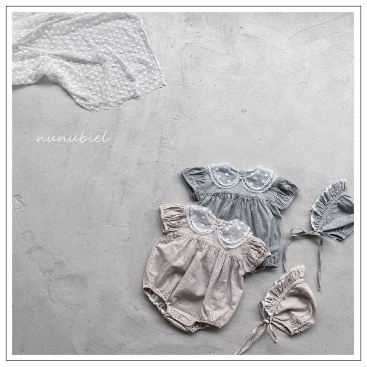 NUNUBIEL - Korean Children Fashion - #Kfashion4kids - Mesh Collar Romper with Romper - 2