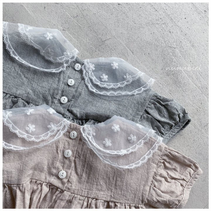 NUNUBIEL - Korean Children Fashion - #Kfashion4kids - Mesh Collar Dress - 3