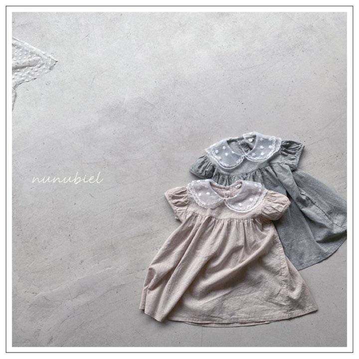 NUNUBIEL - Korean Children Fashion - #Kfashion4kids - Mesh Collar Dress - 4