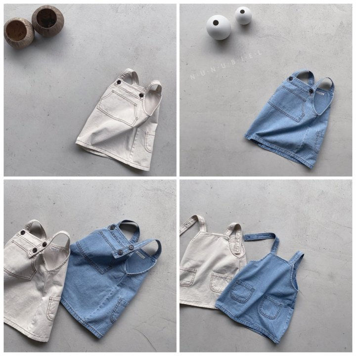 NUNUBIEL - Korean Children Fashion - #Kfashion4kids - Big Pocket Denim Suspender One-piece