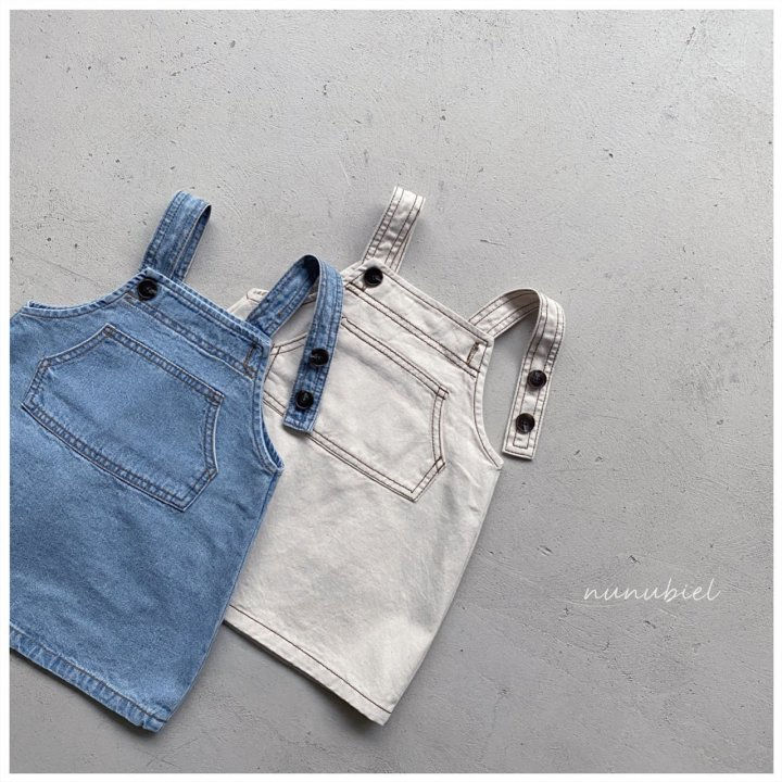 NUNUBIEL - Korean Children Fashion - #Kfashion4kids - Big Pocket Denim Suspender One-piece - 4