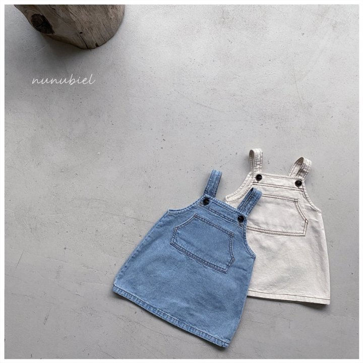 NUNUBIEL - Korean Children Fashion - #Kfashion4kids - Big Pocket Denim Suspender One-piece - 5