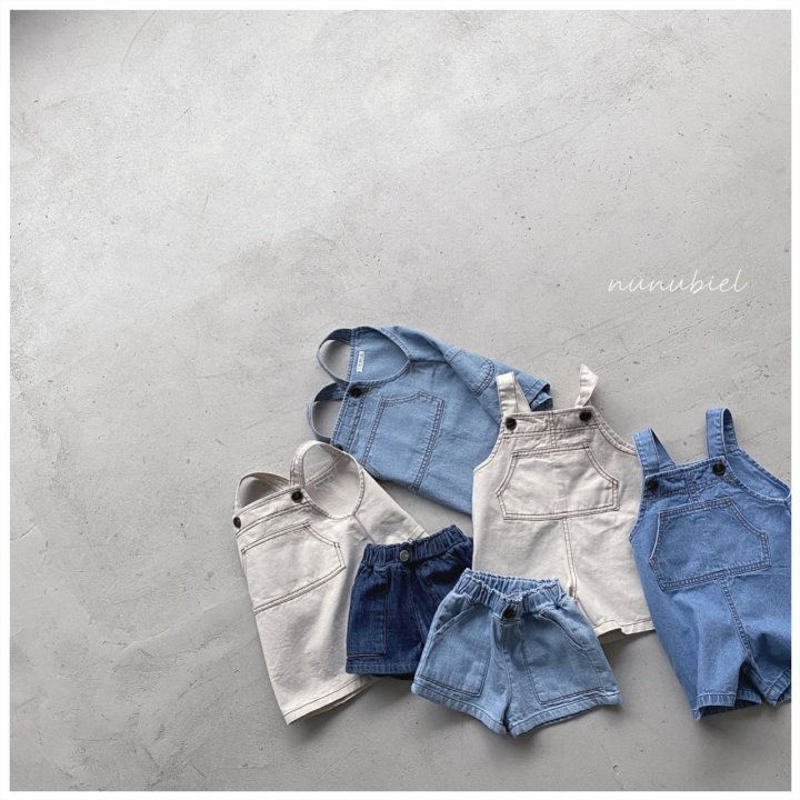 NUNUBIEL - Korean Children Fashion - #Kfashion4kids - Big Pocket Denim Suspender Pants - 6