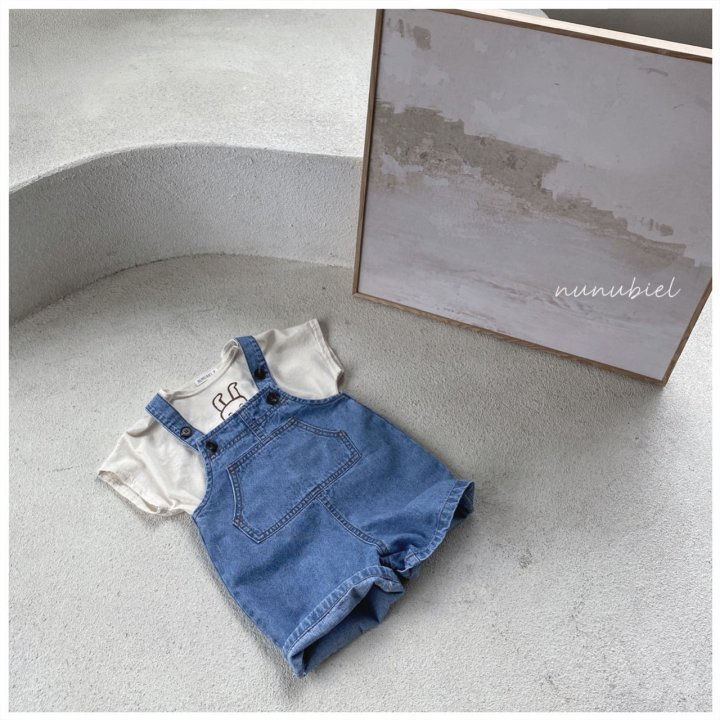 NUNUBIEL - Korean Children Fashion - #Kfashion4kids - Big Pocket Denim Suspender Pants - 8